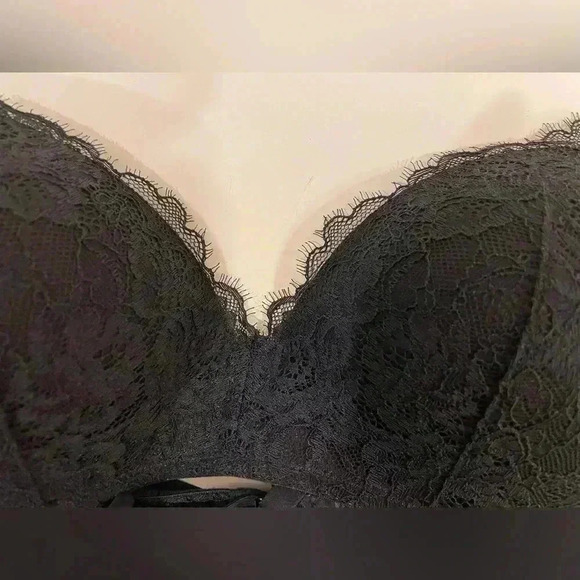 Auden Women’s Lightly Lined Bralette Lace Wire Free Crossback‎ Black Bra Size M - Picture 6 of 6